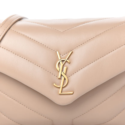 Saint Laurent Calfskin Y Quilted Monogram Toy Loulou Crossbody Bag Dark Beige 10 of 11