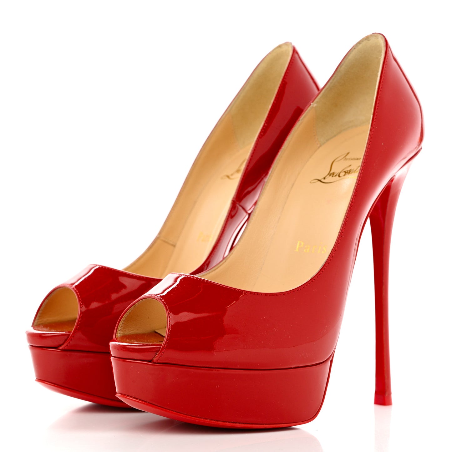 Patent Loubitag Fetish Peep 150 Pumps 37.5 Red