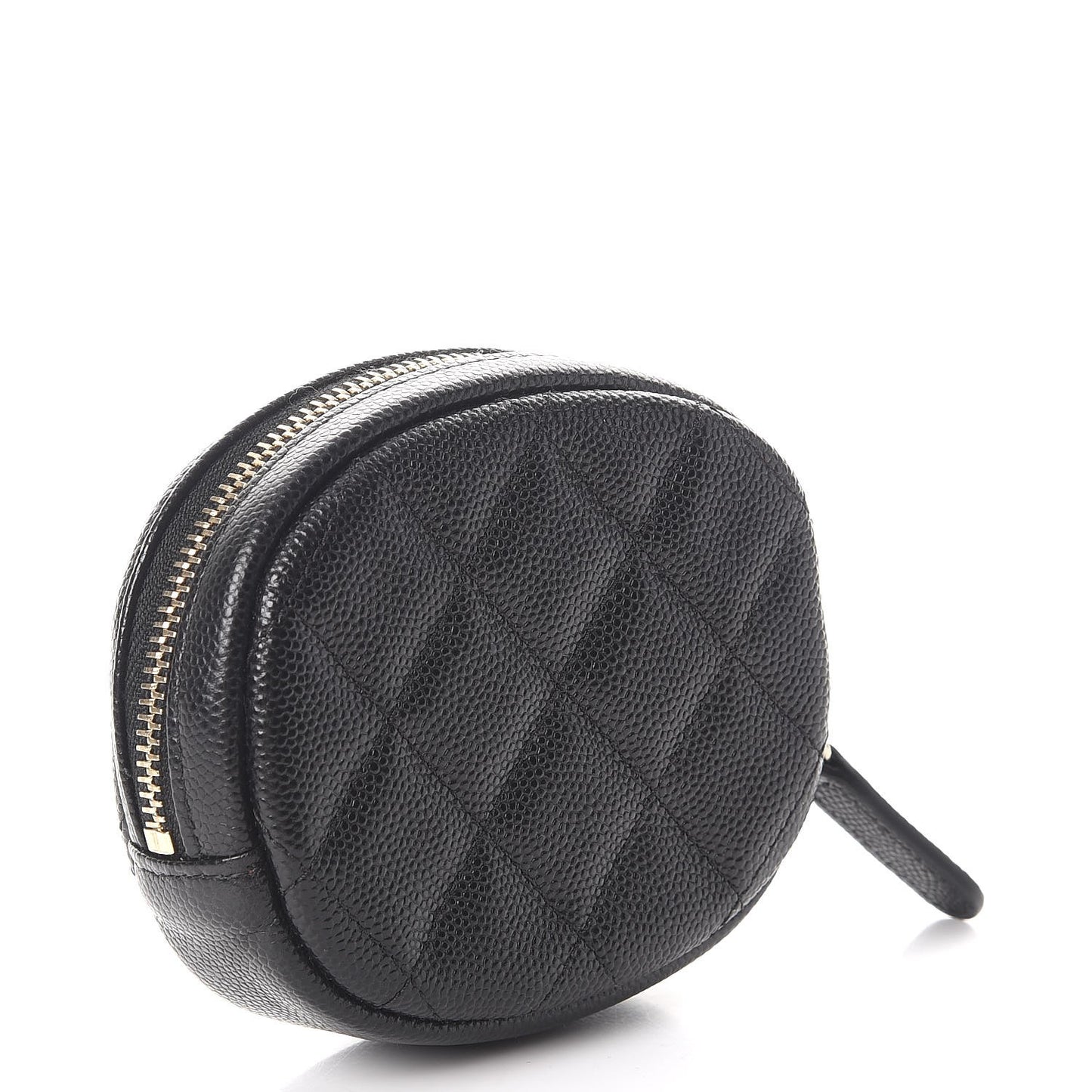 Caviar Quilted Zip Around Classic Coin Purse Black