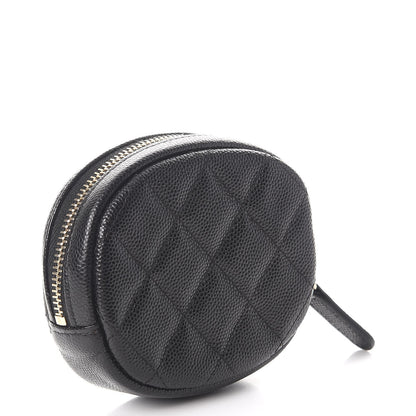 Chanel Caviar Quilted Zip Around Classic Coin Purse Black 3 of 8