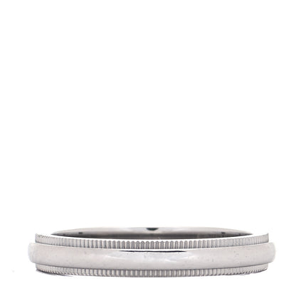 Tiffany Platinum 3mm Milgrain Wedding Band Ring 54 7 1 of 4