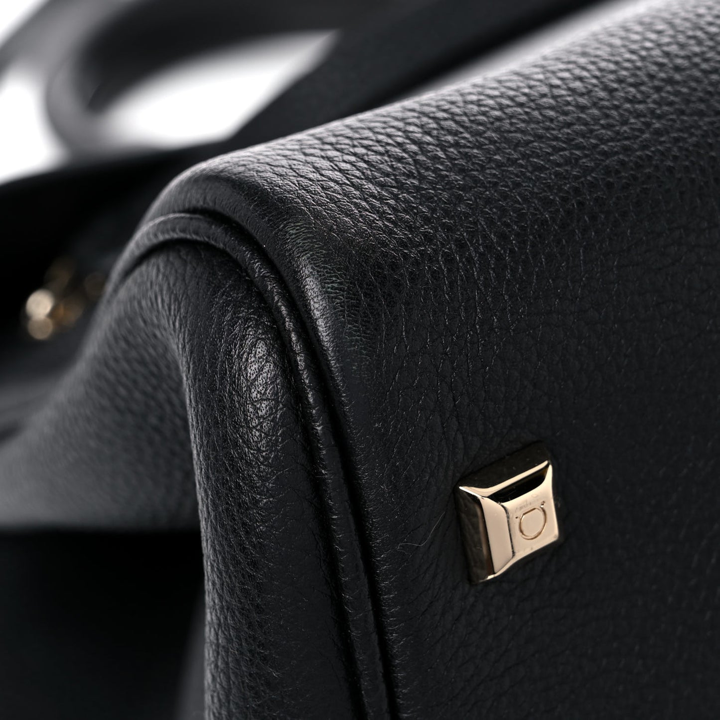 Hammered Calfskin Medium Studio Bag Black
