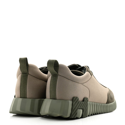Hermes Technical Jersey Goatskin Suede Goatskin Bouncing Sneakers 39 Vert Toundra Vert Foret 4 of 9