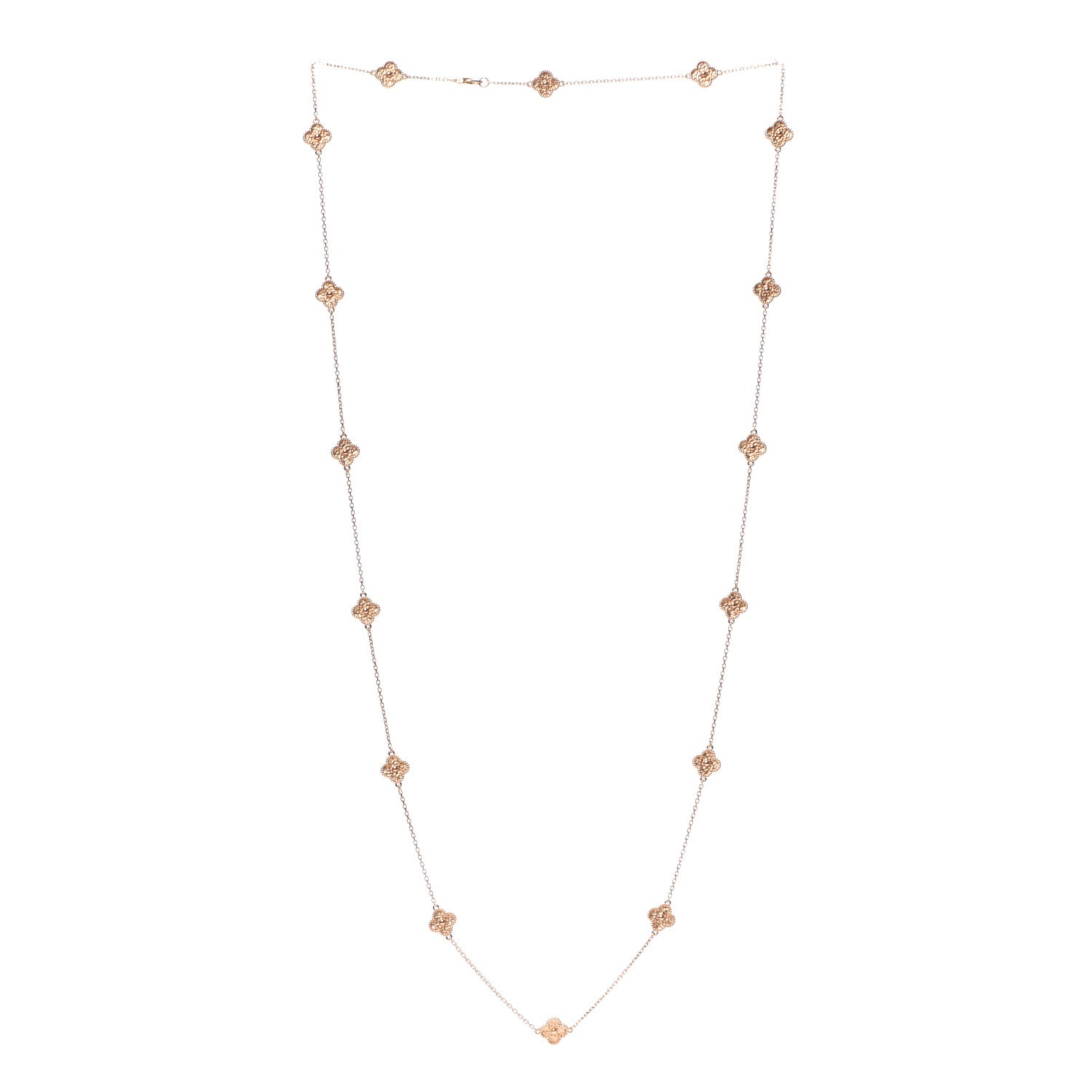 Van Cleef & Arpels 18K Rose Gold 16 Motifs Sweet Alhambra Necklace 3 of 7