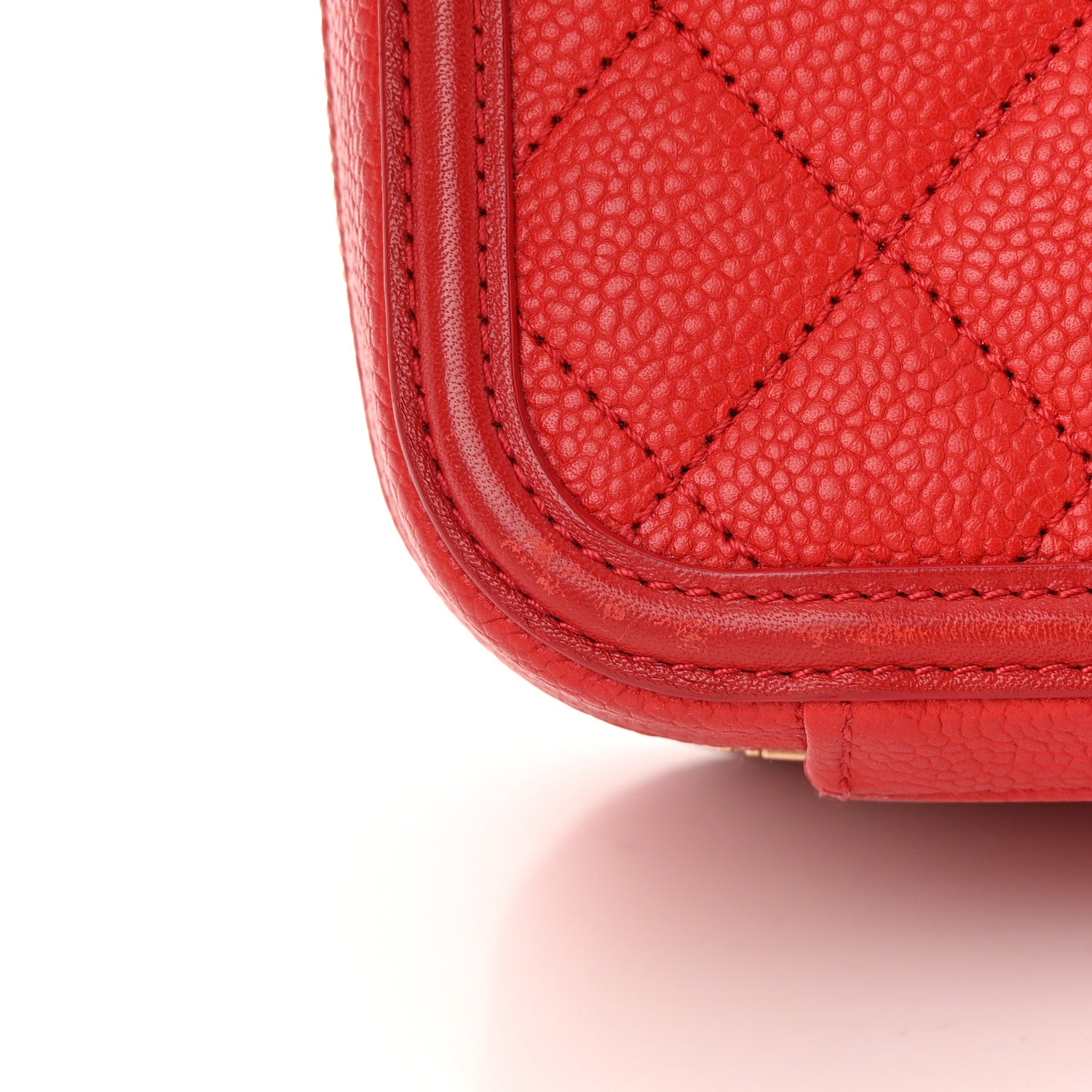 Chanel Caviar Quilted Medium CC Filigree Vanity Case Red 15 of 17