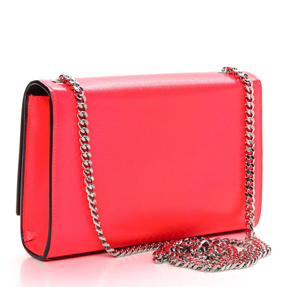 Saint Laurent Patent Grain de Poudre Small Monogram Kate Satchel Neon Pink 3 of 8
