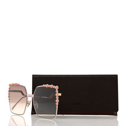 Fendi Metal Dots Square Sunglasses FF 0259/S Gold 8 of 8