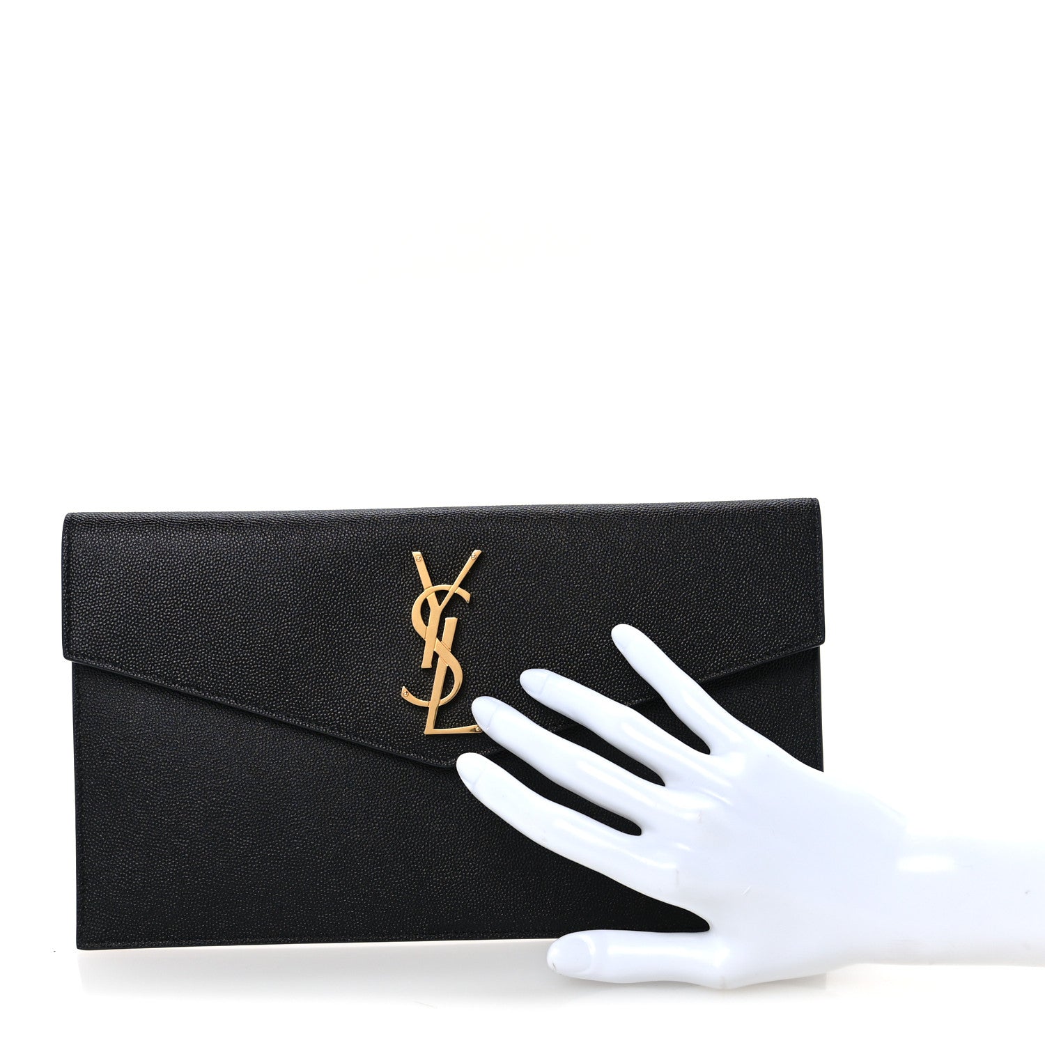 Saint Laurent Grain De Poudre Uptown Pouch Black 2 of 9
