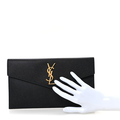 Saint Laurent Grain De Poudre Uptown Pouch Black 2 of 9