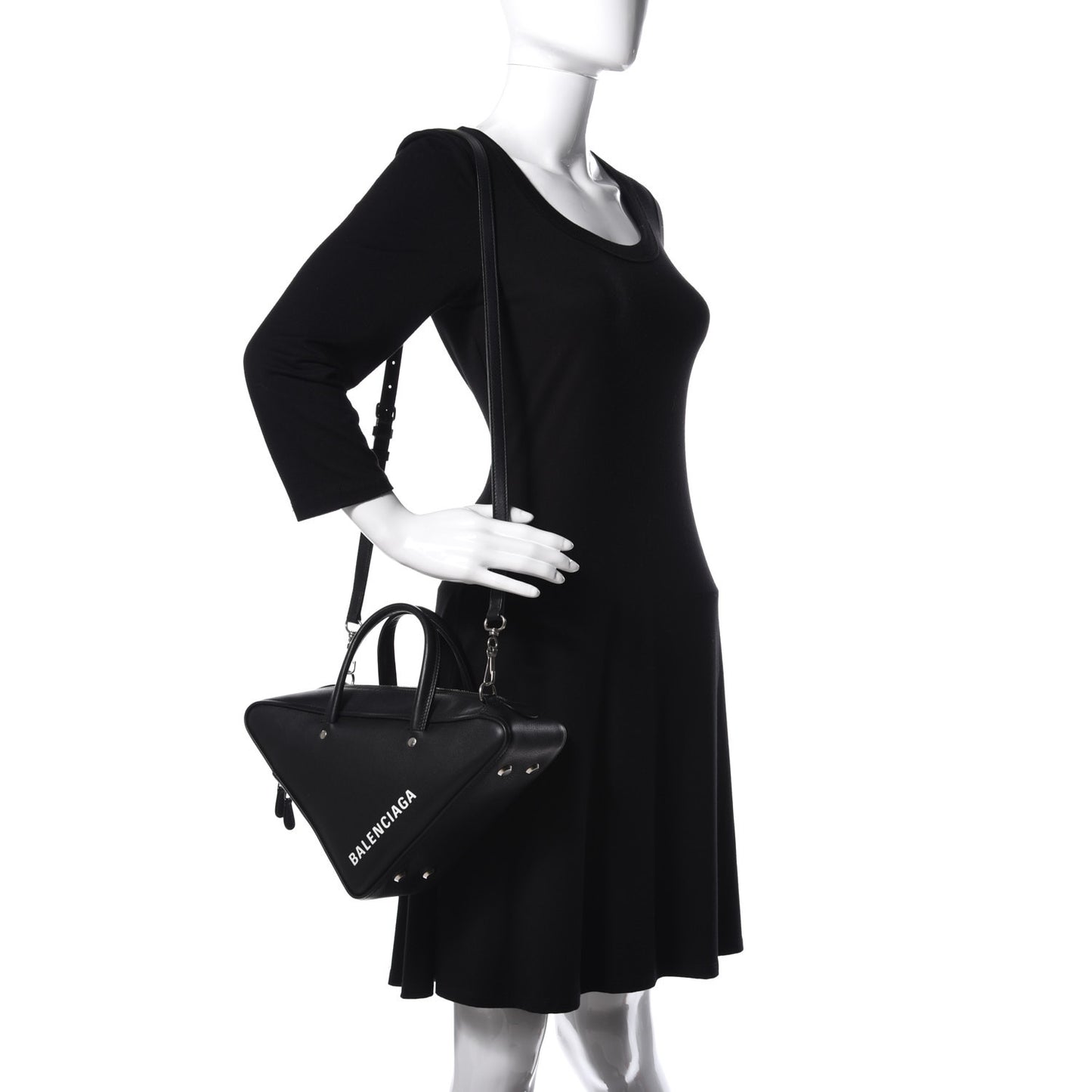 Calfskin S Triangle Duffle Black