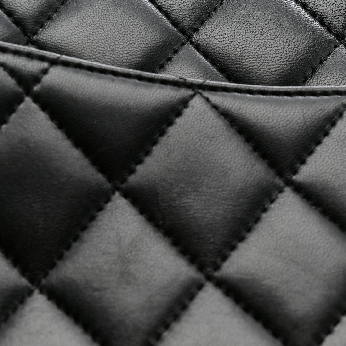 Lambskin Quilted Clutch With Chain Flap Black