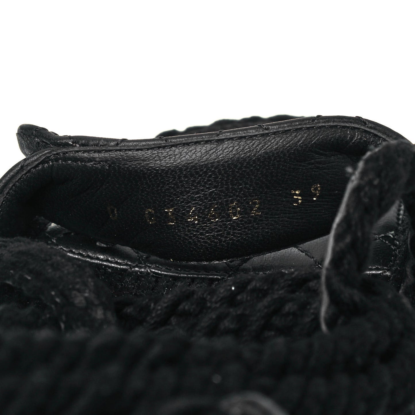 Cord Lambskin Quilted Logo Sandals 39 Black