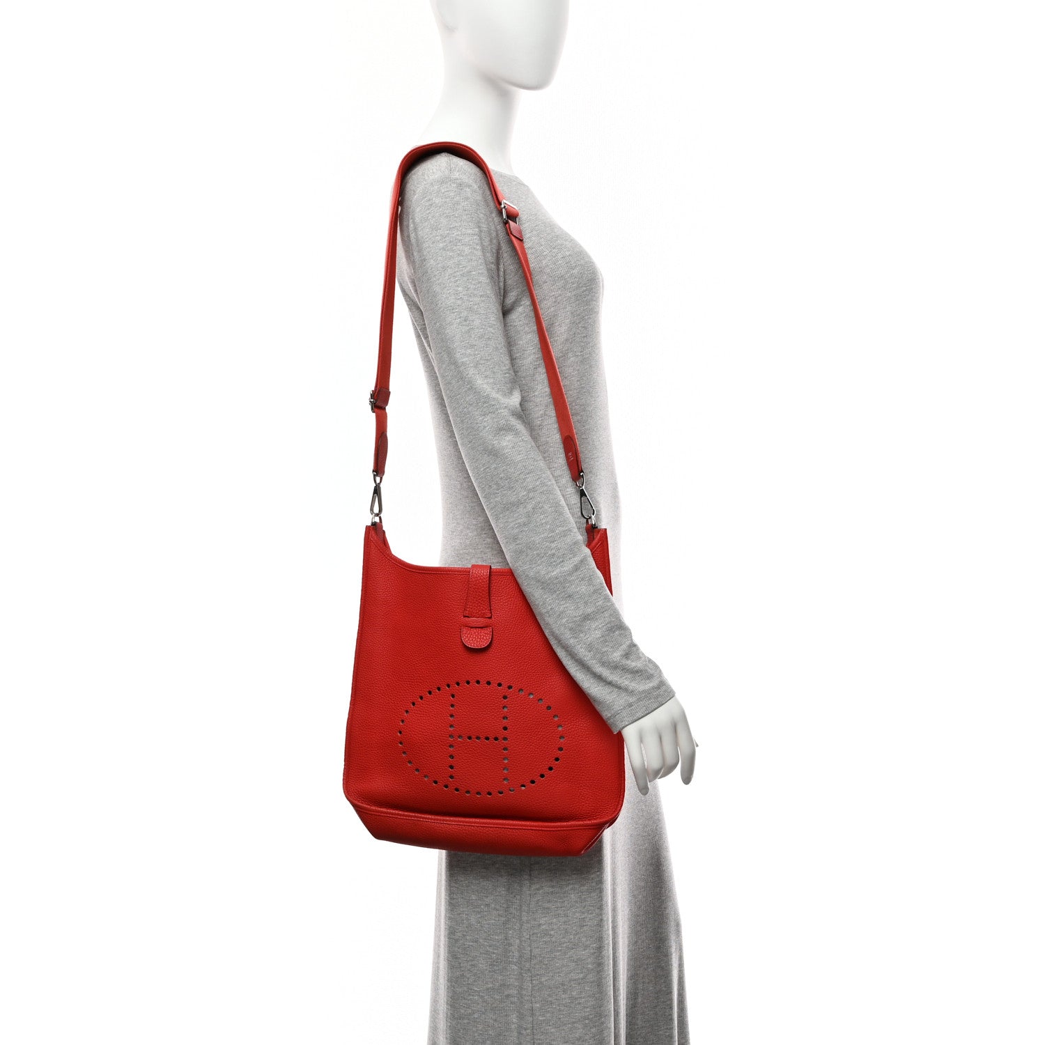 Hermes Taurillon Clemence Evelyne III GM Rouge Pivoine 2 of 10