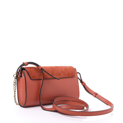 Chloe Suede Calfskin Mini Faye Shoulder Bag Plaid Red 2 of 10