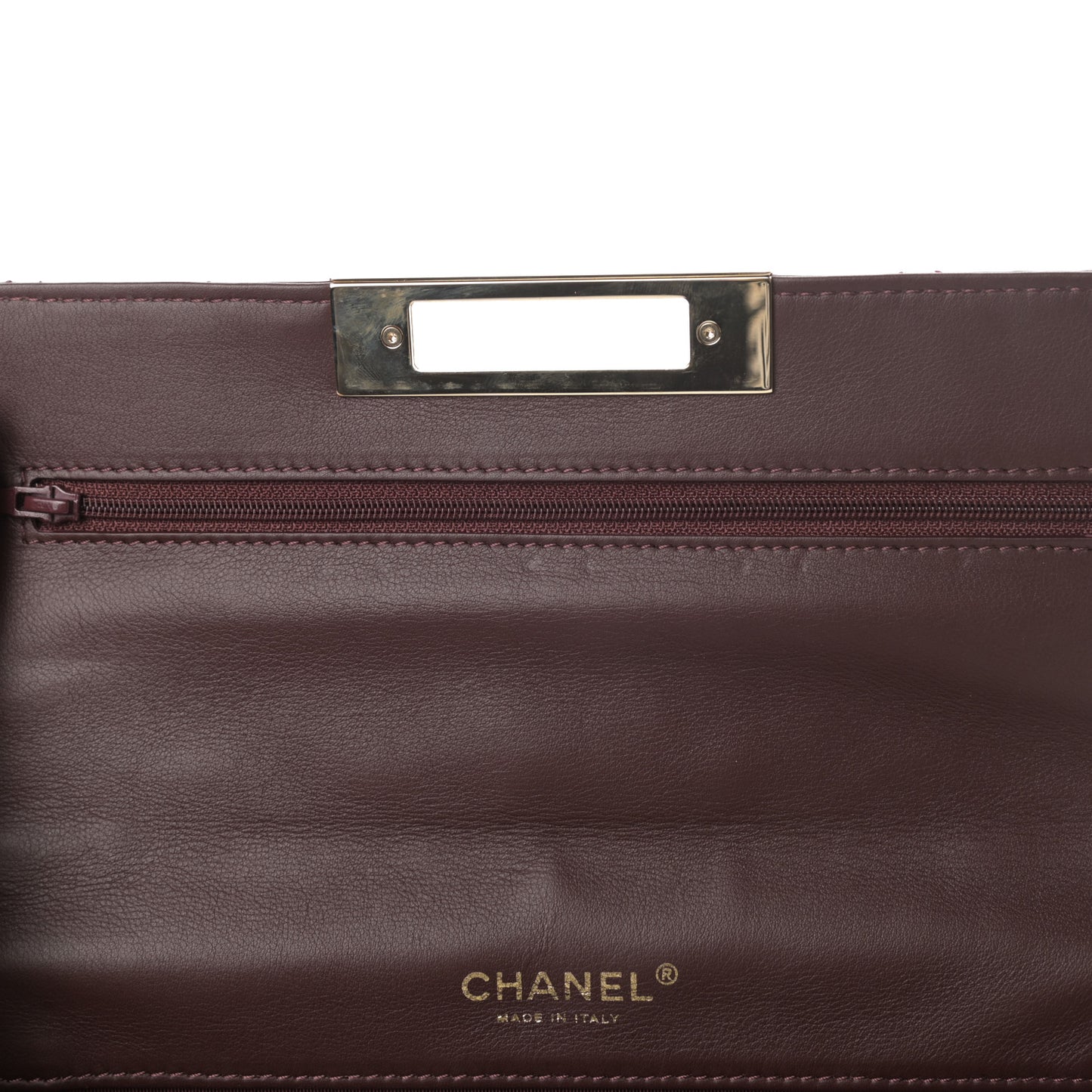 Patent Quilted Golden Class Wallet on Chain WOC Burgundy