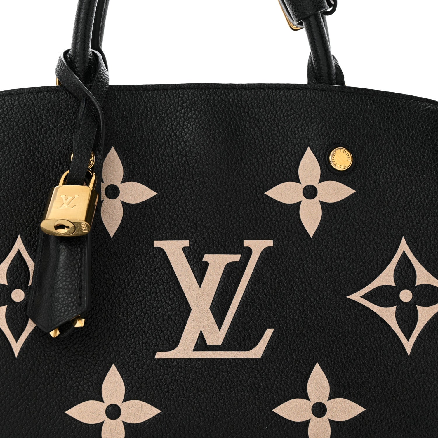 Louis Vuitton Empreinte Monogram Giant Montaigne BB Black Beige 7 of 9