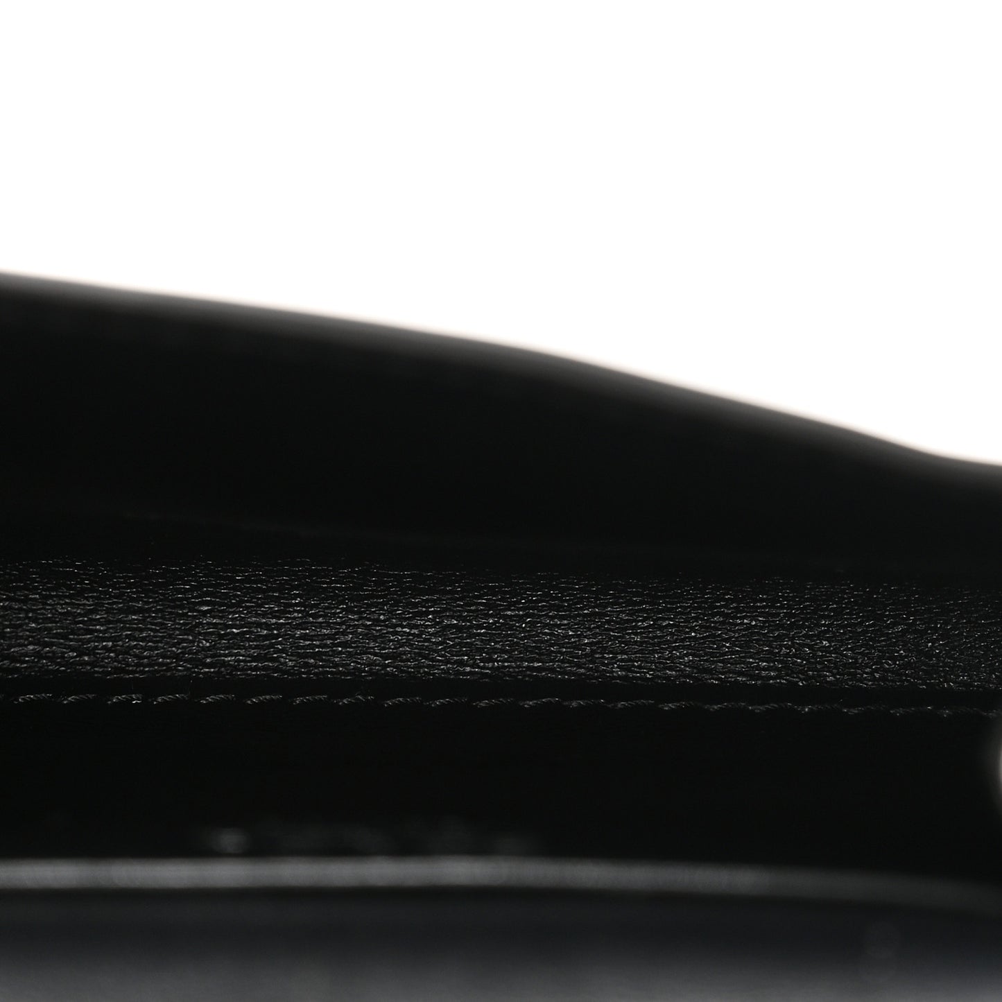 Spazzolato Chain Flap Card Holder Wallet Black