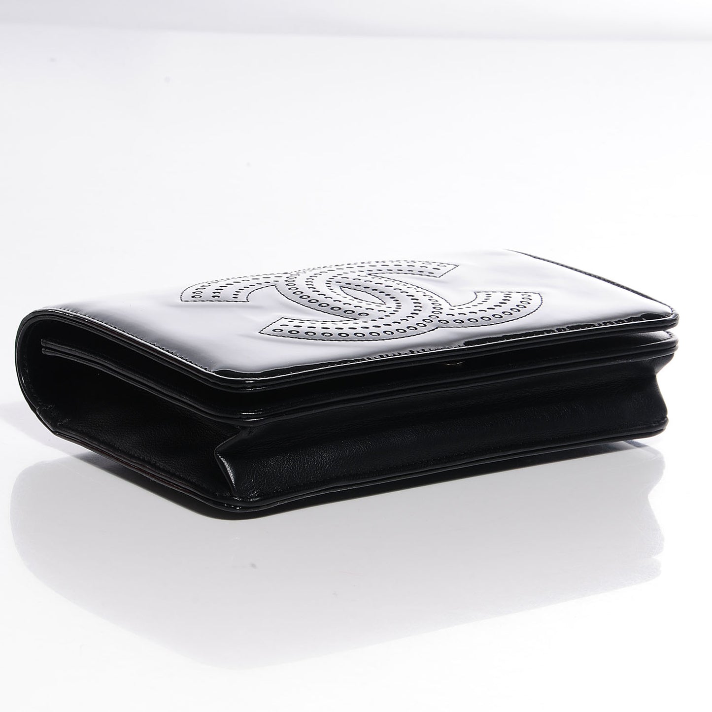Patent Strass Wallet On Chain WOC Black