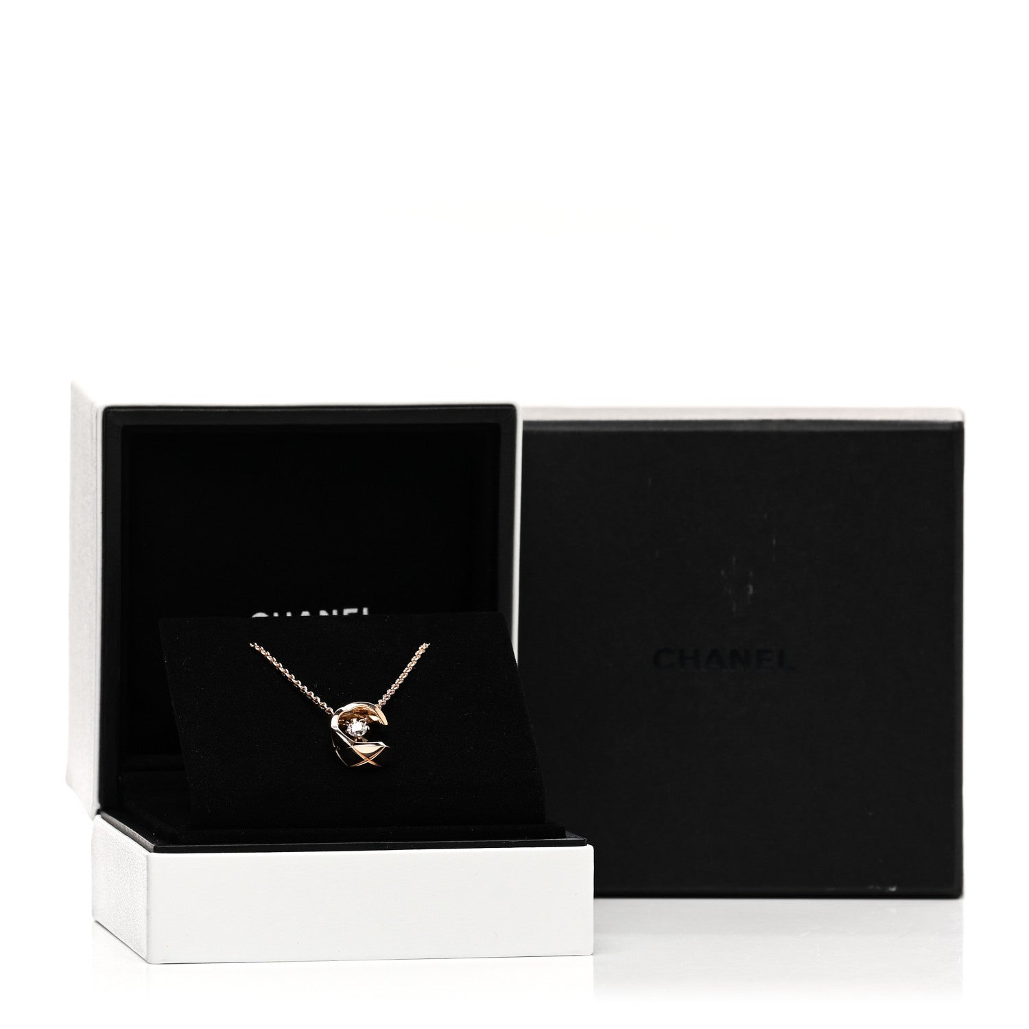 Chanel 18K Beige Gold Diamond Coco Crush C Necklace 5 of 5