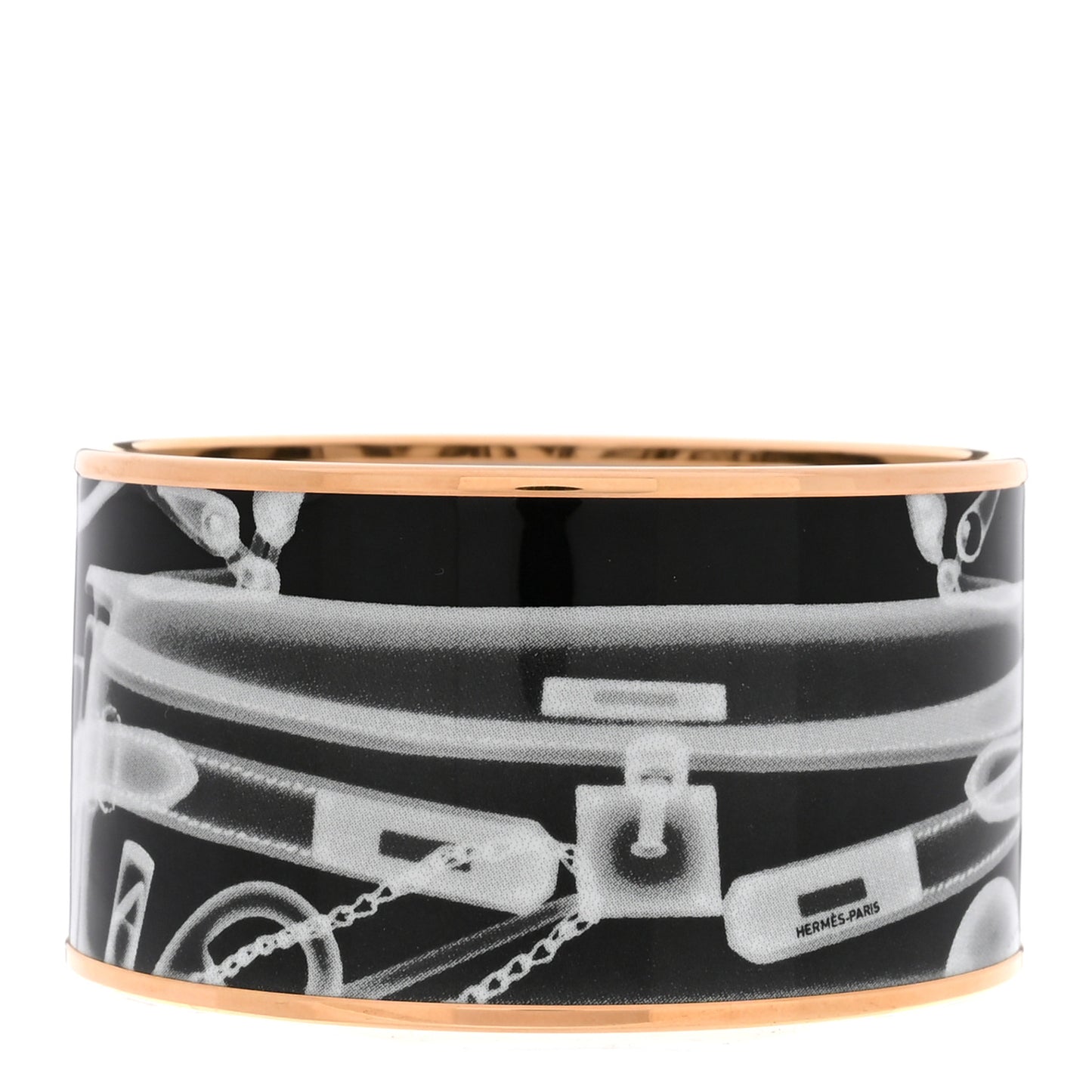 Enamel Printed Please, Check In Extra Wide Bracelet 65 Positif Negatif