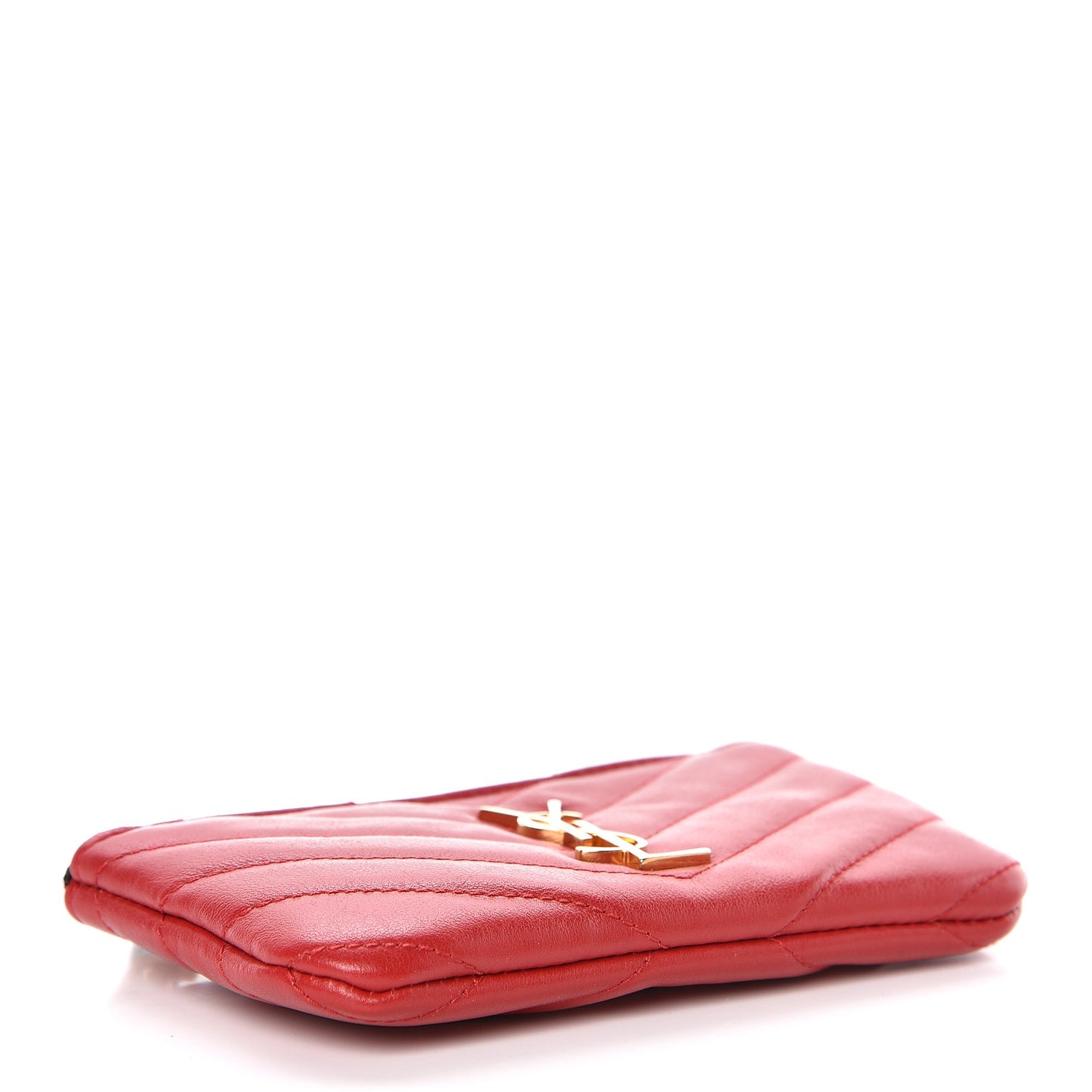 Calfskin Matelasse Monogram Key Pouch Rouge Eros