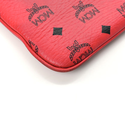 MCM Visetos Liz Shopper Tote Pouch Ruby Red 8 of 8