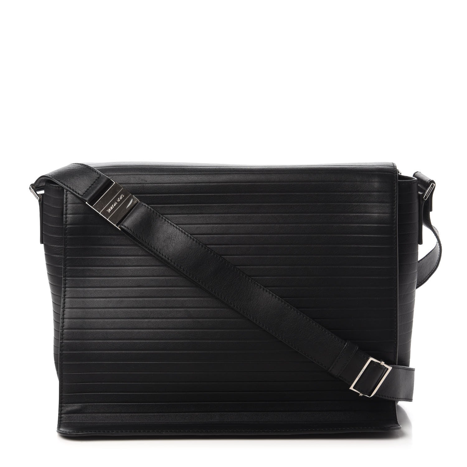Christian Dior HOMME Calfskin Ribbed Messenger Black 1 of 10