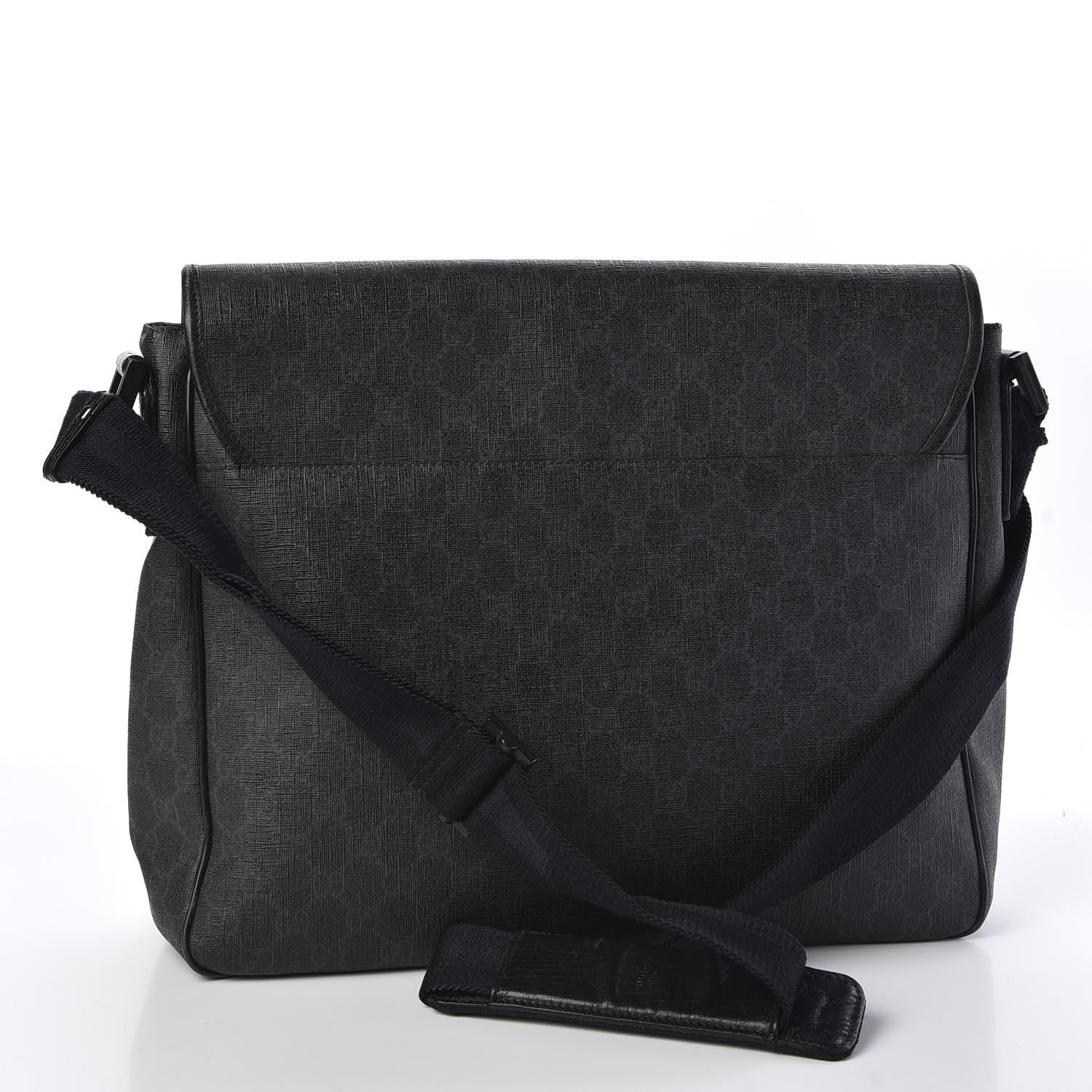 Gucci GG Plus Monogram Medium Flap Messenger Bag Black 2 of 10