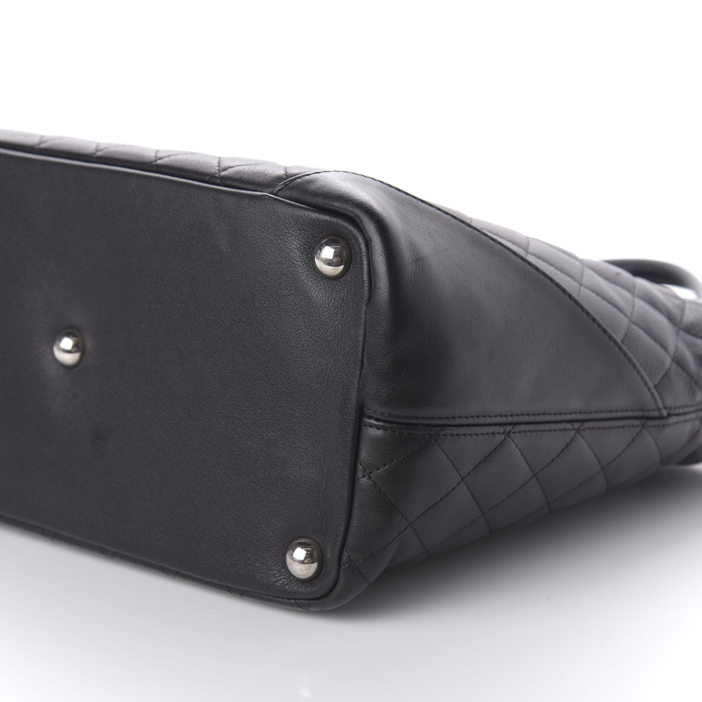 Calfskin Quilted Large Cambon Tote Black