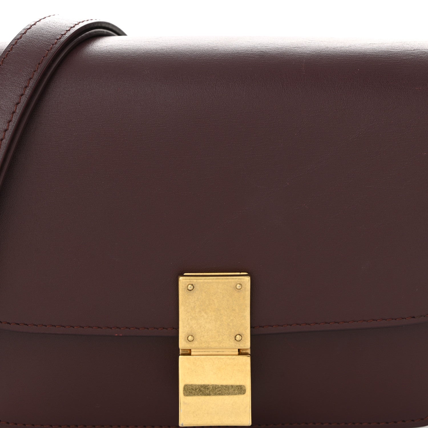 Celine Box Calfskin Small Classic Box Flap Bag Burgundy 8 of 11