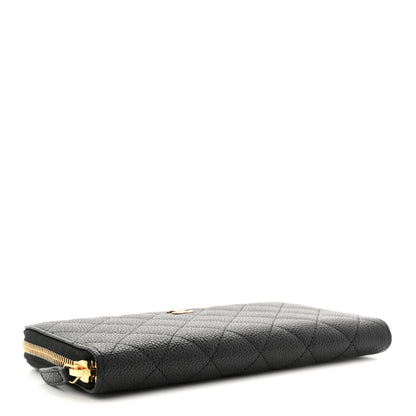Chanel Caviar Quilted Large Gusset Zip Around Wallet Black 4 of 7