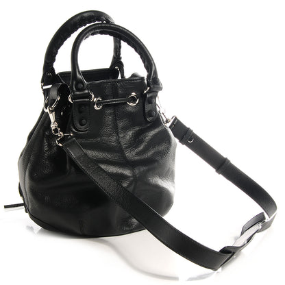 Balenciaga Matte Goatskin Rubber Covered Classic Hardware Mini Pompon Black 3 of 9