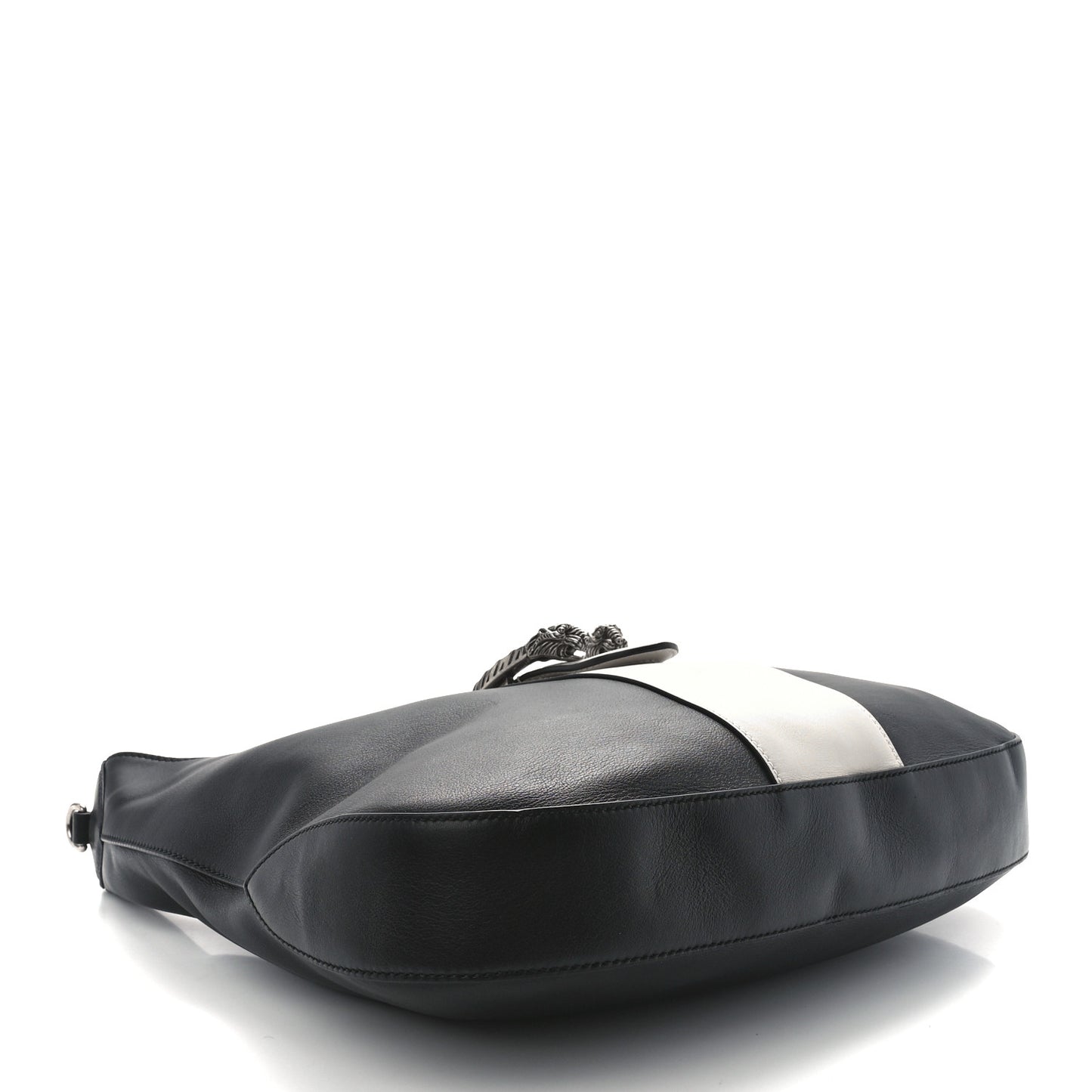 Calfskin Web Medium Dionysus Hobo Black White