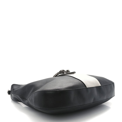 Gucci Calfskin Web Medium Dionysus Hobo Black White 4 of 12