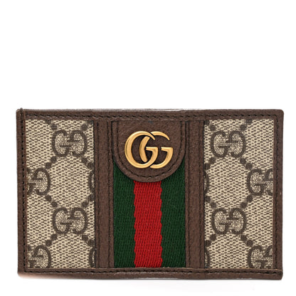 Gucci GG Supreme Monogram Ophidia Card Holder Brown 1 of 7