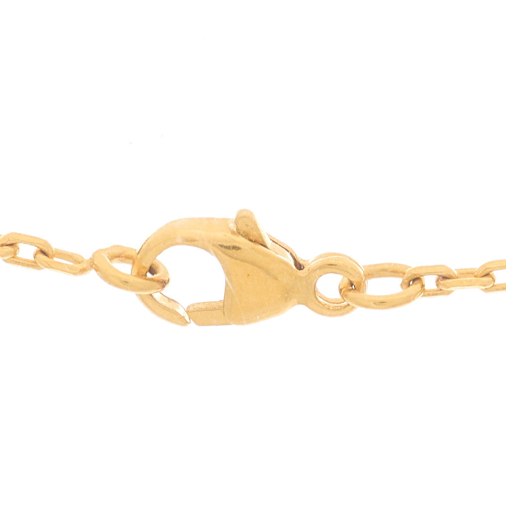 Lacquered Gold Mini Pop H Pendant Necklace Rose Dragee