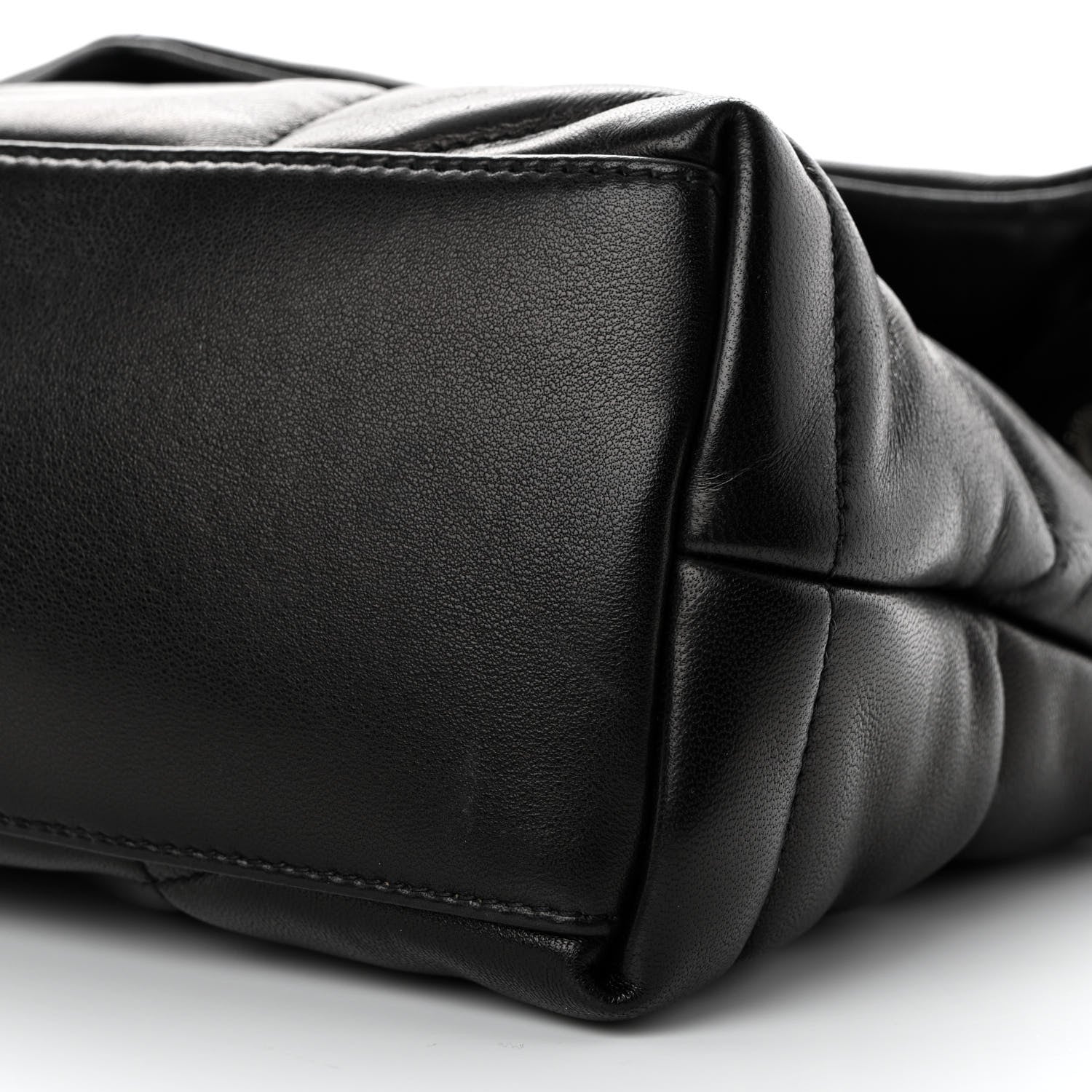Saint Laurent Lambskin Quilted Small Loulou Puffer Monogram Chain Satchel Black 10 of 11