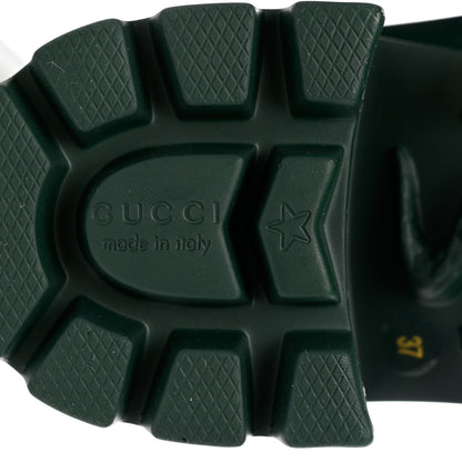Gucci Rubber Womens Horsebit Ankle Boots 37 Vintage Green 7 of 8