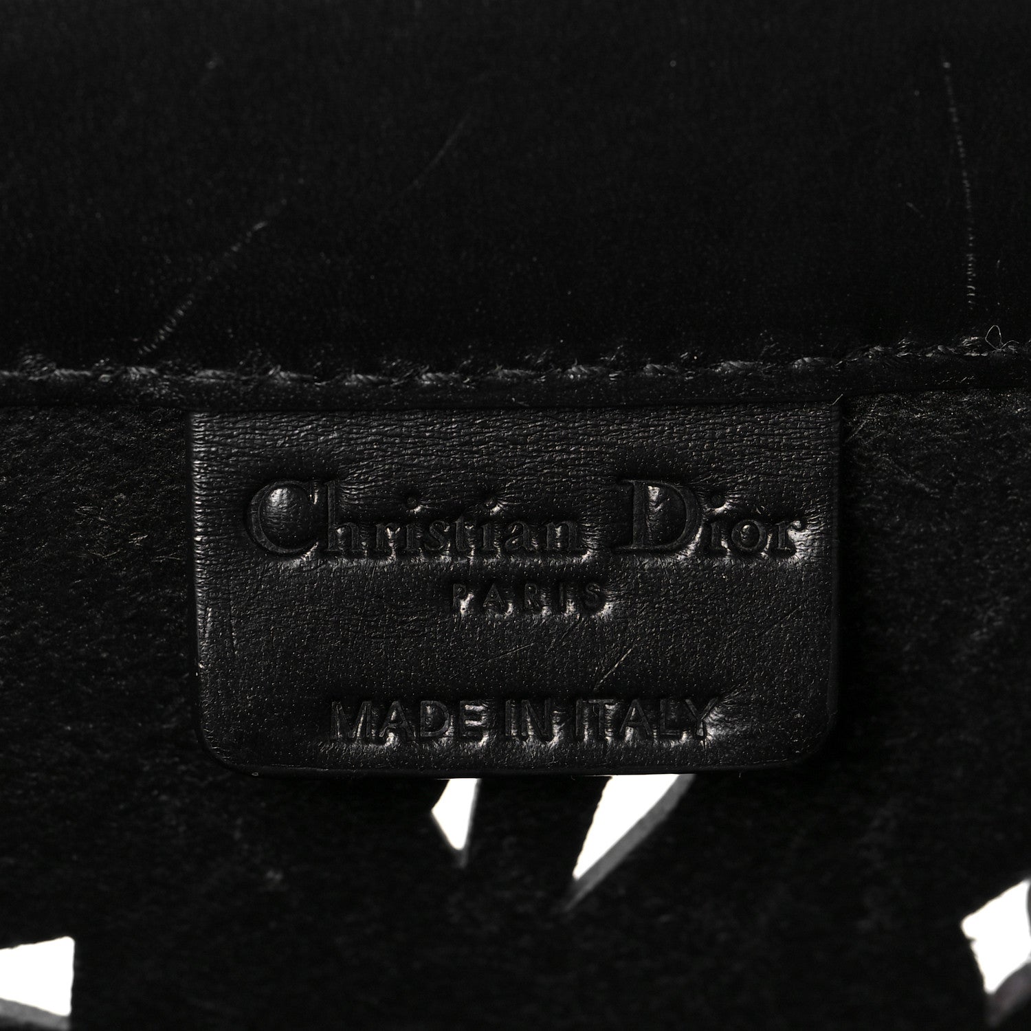 Christian Dior Calfskin Laser Cut Studded Medium Book Tote Black 6 of 7