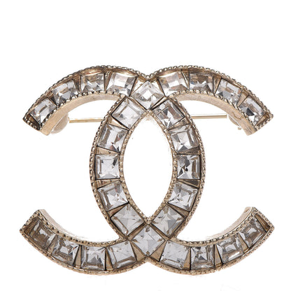 Chanel Baguette Crystal CC Brooch Gold 1 of 4