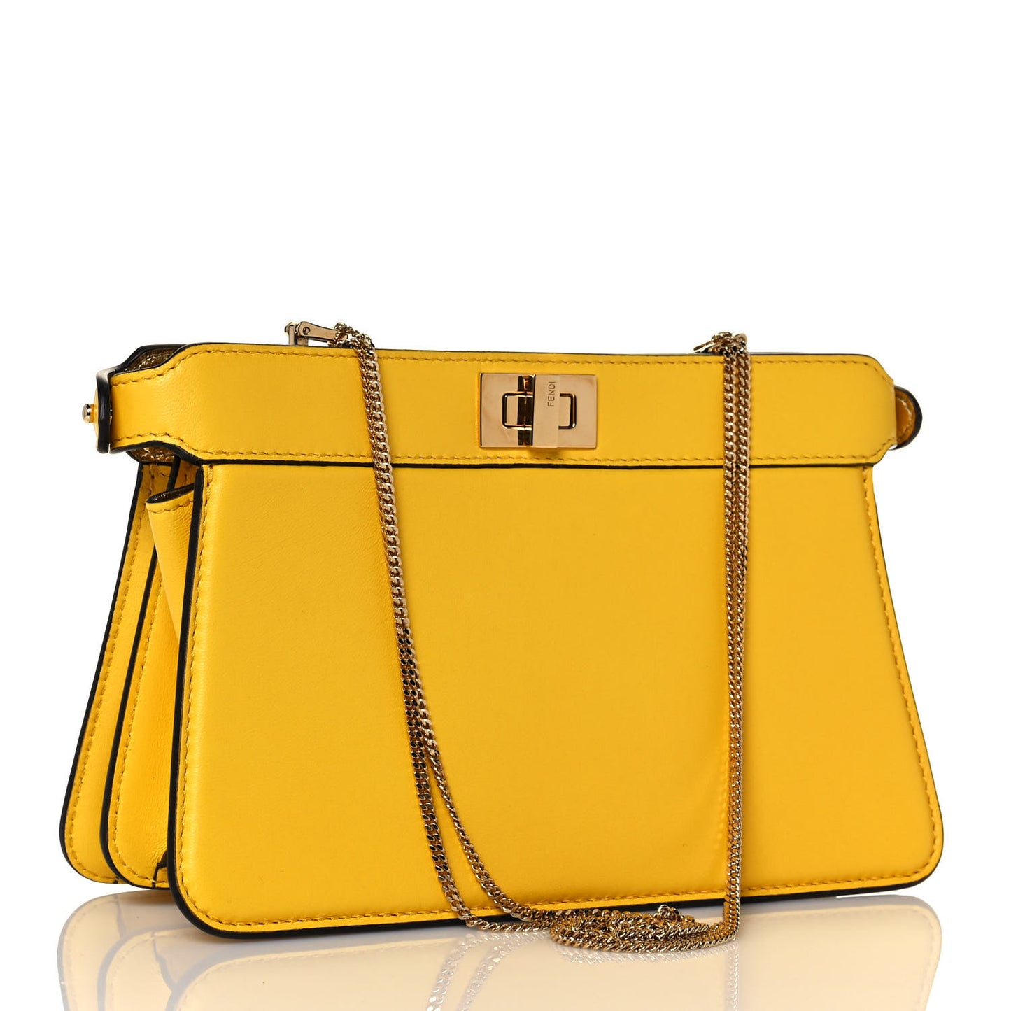 Nappa Small Peekaboo I SEE U East West Chain Satchel Limone