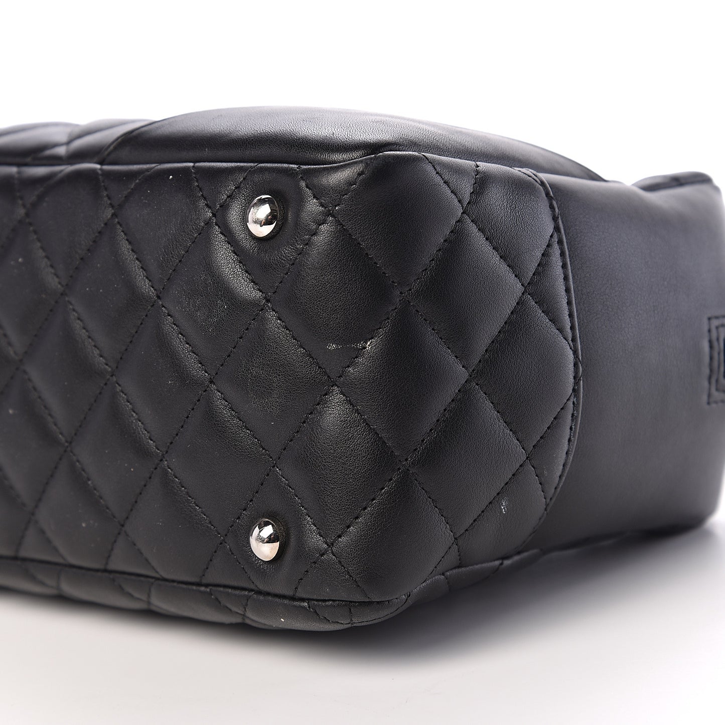 Calfskin Quilted Large Cambon Bowler Black