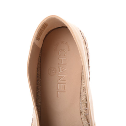 Chanel Lambskin CC Espadrilles 38 Beige Black 8 of 10