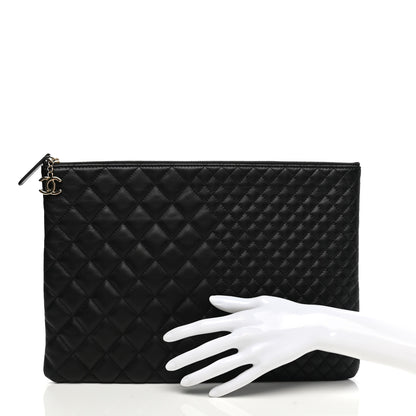 Chanel Lambskin Bi Quilted Large Cosmetic Case Black 2 of 7