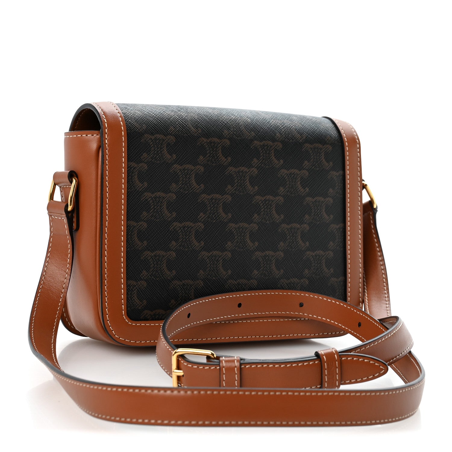 Celine Calfskin Triomphe Canvas Teen Triomphe Bag Tan 2 of 10
