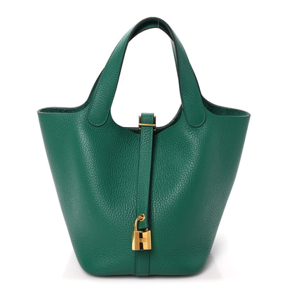 Hermes Taurillon Clemence Picotin Lock 18 PM Vert Jade Vert Jade 1 of 10