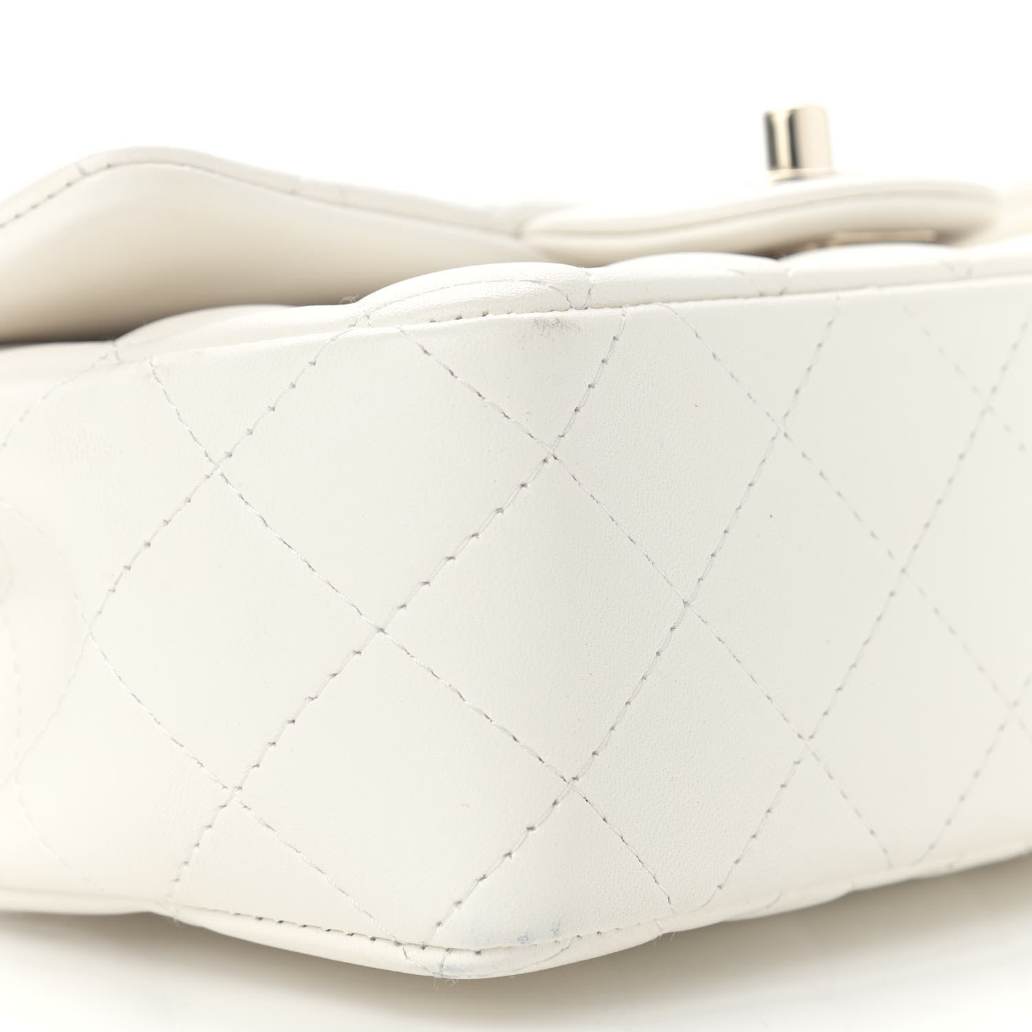 Chanel Lambskin Quilted Mini Rectangular Flap White 8 of 11