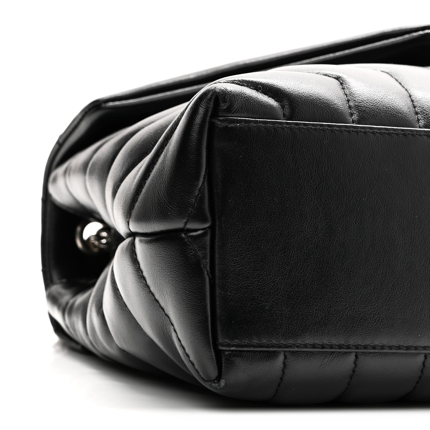 Saint Laurent Calfskin Y Quilted Monogram Small Loulou Chain Satchel Black 9 of 10