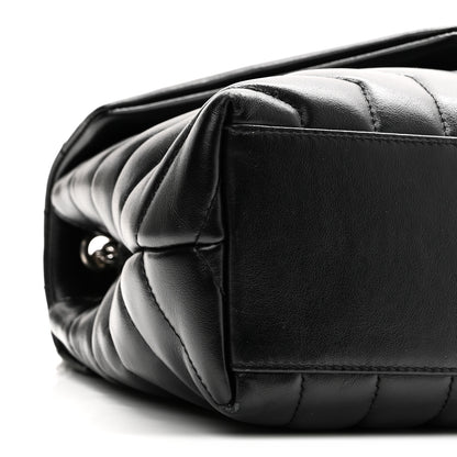 Saint Laurent Calfskin Y Quilted Monogram Small Loulou Chain Satchel Black 9 of 10