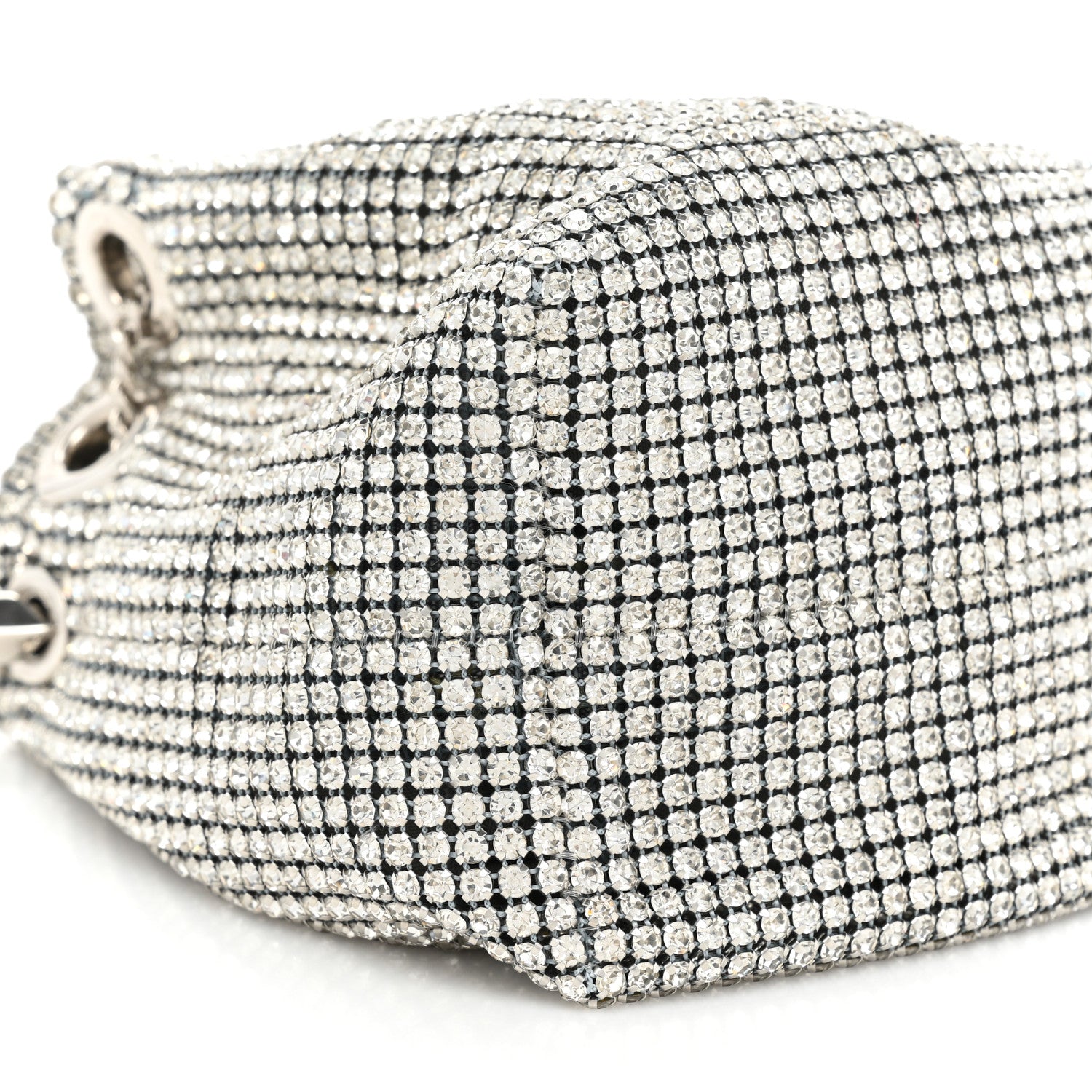 Jimmy Choo Satin Crystal Embellished Micro Bon Bon Bag Silver 8 of 9